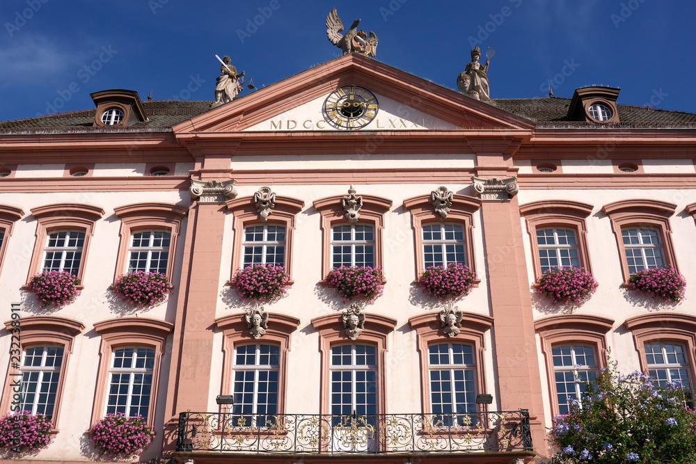 Gengenbach,Germany-October 12, 2018: Gengenbach is a town in Black Forest in Germany. This Gengenbach town hall is famous for an advent calender displayed in the end of year. 