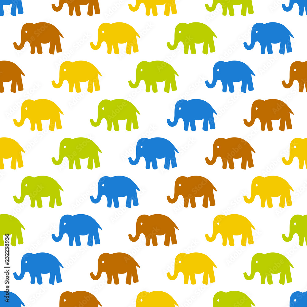 Seamless vector pattern with elephants. Can be used for textile, website background, book cover, packaging.
