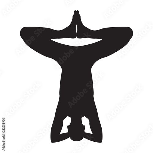 Man yoga silhouette. It can be used as - logo, pictogram, icon, infographic element. 