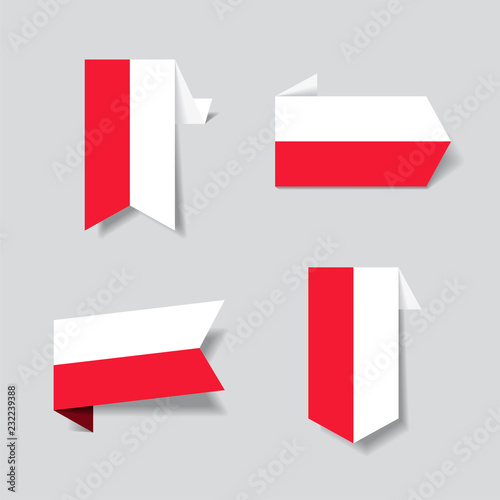 Free Download Polish flag stickers and labels. Vector illustration. - GFXLoad