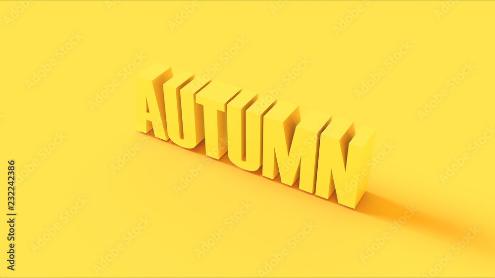 Bright Yellow Autumn Sign 3d illustration 3d render Bright Yellow Autumn Sign 3d illustration 3d render