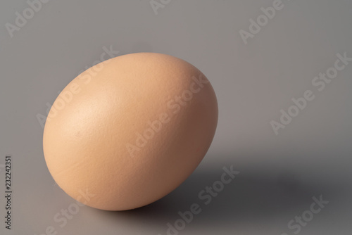 An egg in a gray background