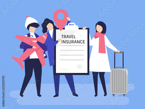 Travelers with travel insurance policy
