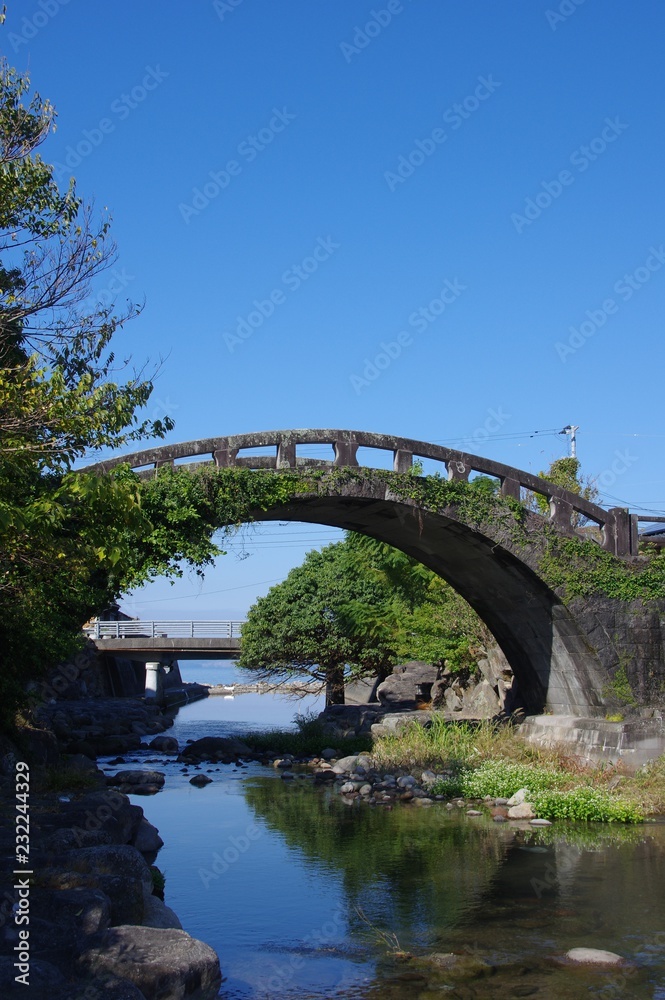 金浜眼鏡橋 金濱眼鏡橋 石橋 長崎県雲仙市 金浜眼鏡橋 金濱眼鏡橋 石橋 長崎県雲仙市