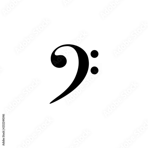 Bass cleff icon vector collection, colourful bass clef vector