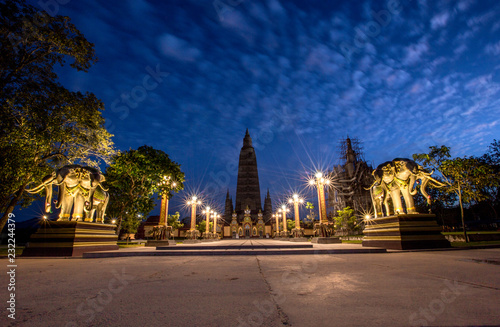 Wat Bang Thong Wat Mahathat Wachiramongkol   a beautifully sculptured temple in good design  popular tourists worship and worship  located in Tambon Na Nuea  Amphoe Ao Luek  Krabi.