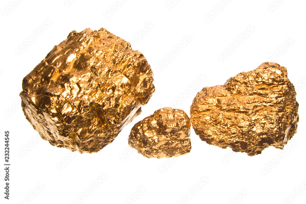 golden stone isolated on white background golden stone isolated on white background
