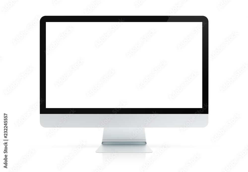 Modern computer monitor mockup isolated 3d rendering Modern computer monitor mockup isolated 3d rendering