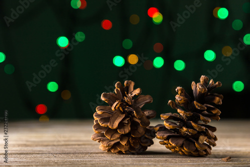 christmas tree with pine cones