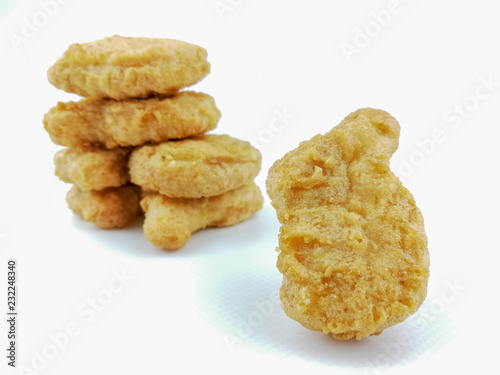 chicken nuggets on a white background