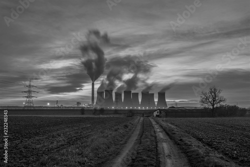 Eggborough Power Station In Black And White photo