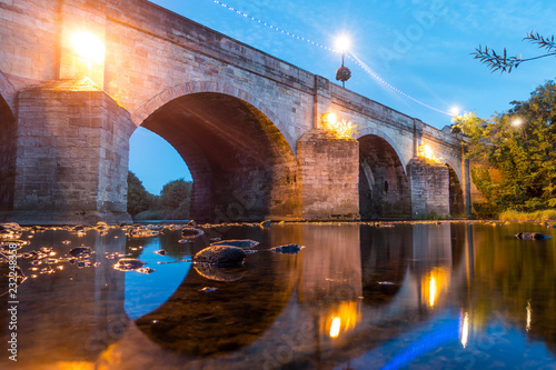 An Old Stone Bridge At Night In Wetherby, North Yorkshire
