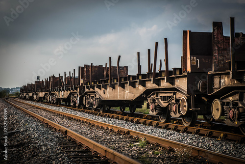 Rusty Freight Train Wagons
