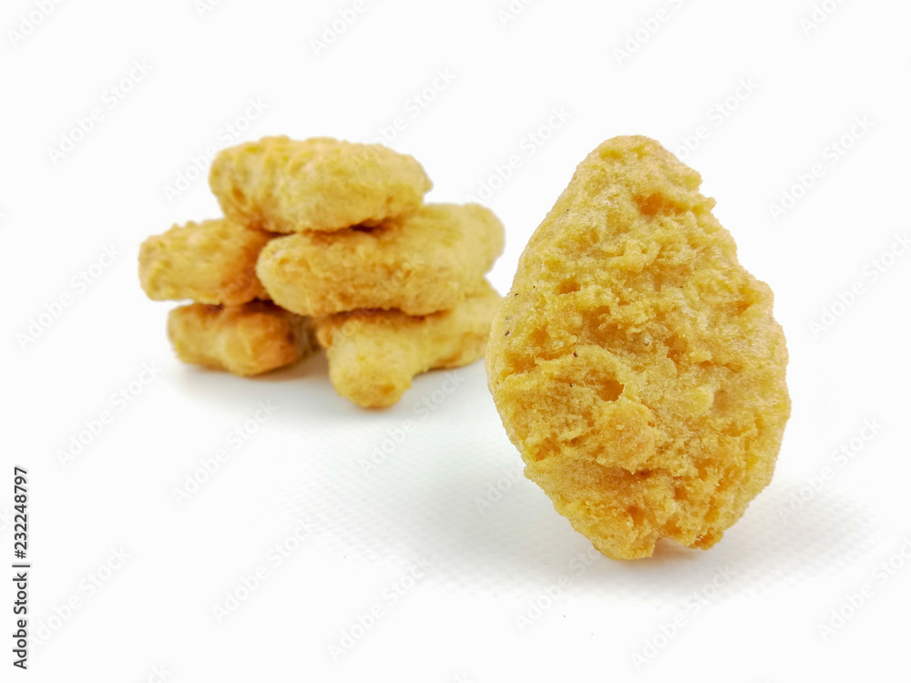 chicken nuggets on a white background chicken nuggets on a white background