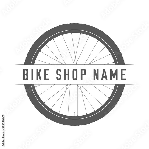 Bikes Shop Emblem. Design Element for Bike Shop or Advertising Banner