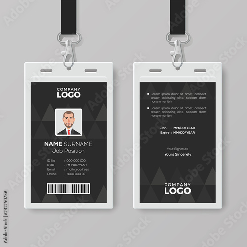 Elegant Black ID Card Design Template