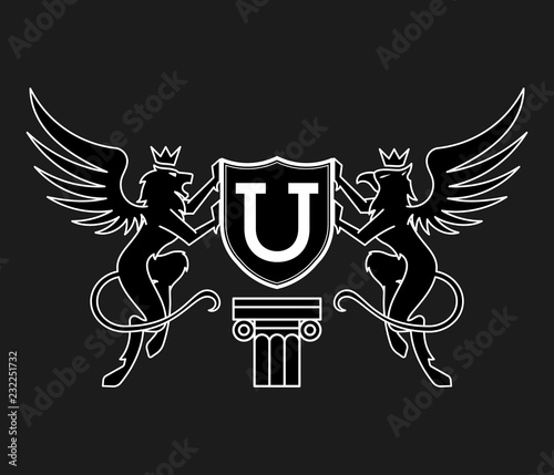white on black