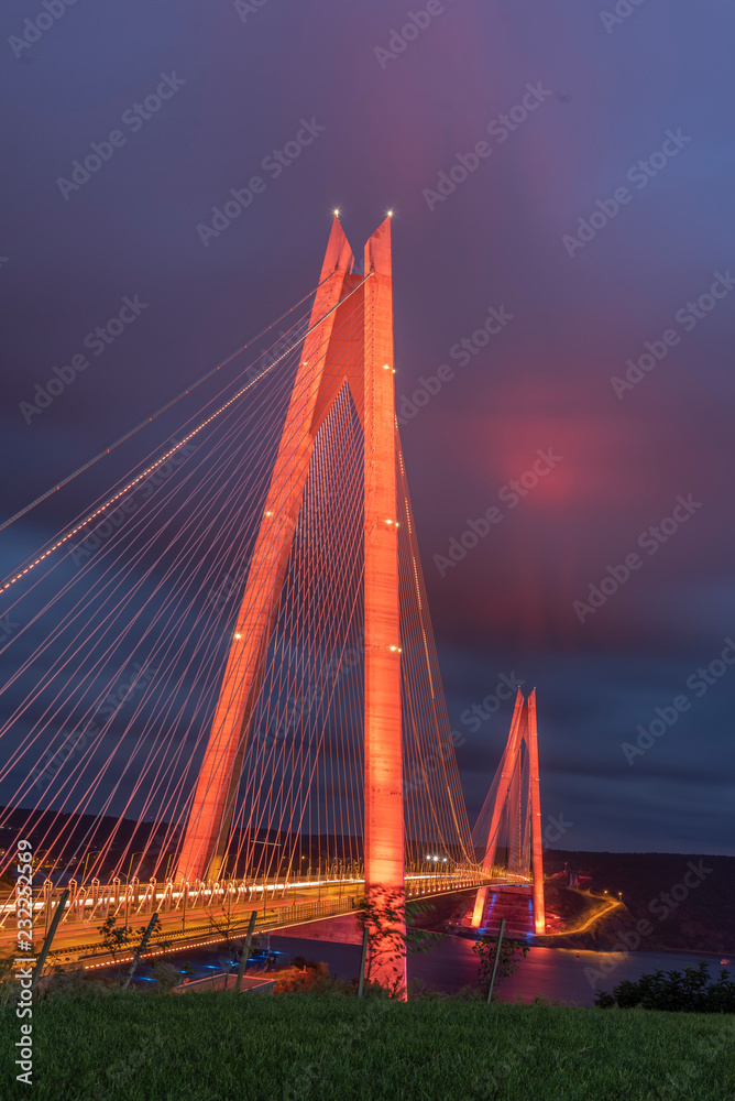 Yavuz Sultan Selim Bridge at blue hour