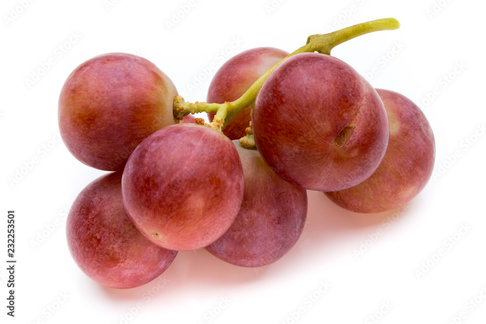 Obraz premium Ripe red grape isolated on white.