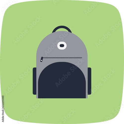 Bagpack Education Flat Curve BG Icon