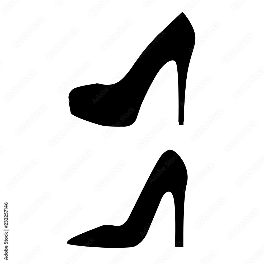 Women's Shoe icon, logo on white background Women's Shoe icon, logo on white background