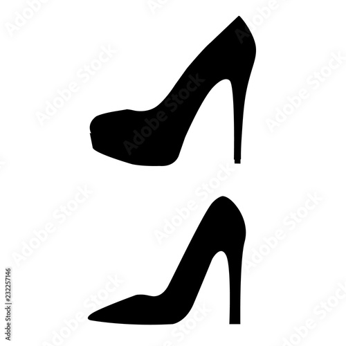 Women's Shoe icon, logo on white background