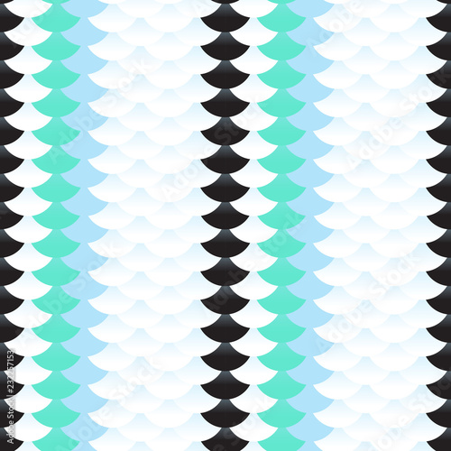 seamless pattern abstract scales simple background with circle pattern marine blue white black. Can be used for fabrics, wallpapers, websites. Vector