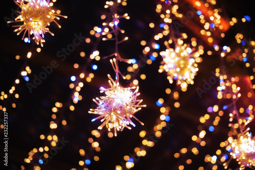 background with Christmas decoration and beautiful bokeh