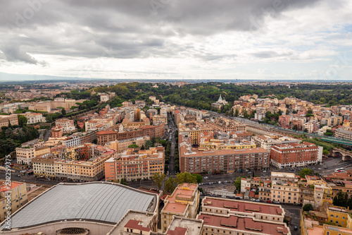 Panorama of Rome, taken from the dome of St. Peter's Basilica, Italy