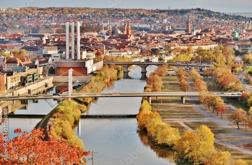 Würzburg, Blick von den Weinbergen auf die Stadt photo