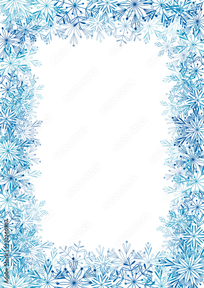 Snowflakes frame for Your winter design