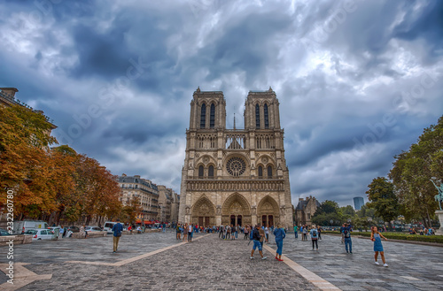 PARIS, FRANCE, SEPTEMBER 6, 2018 - Notre Dame de Paris Chatedral in Paris, France