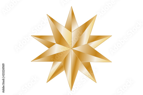 Estrella dorada de navidad.