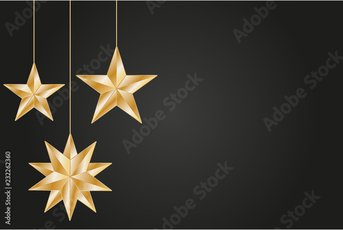 Fondo navideño con estrellas doradas.