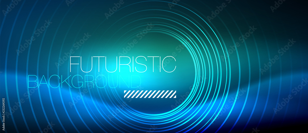 Neon glowing circles background Neon glowing circles background