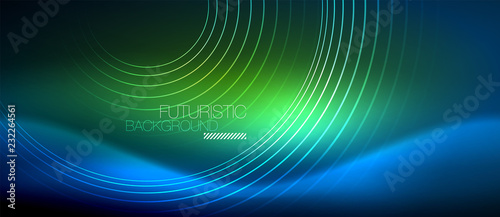 Neon glowing circles background