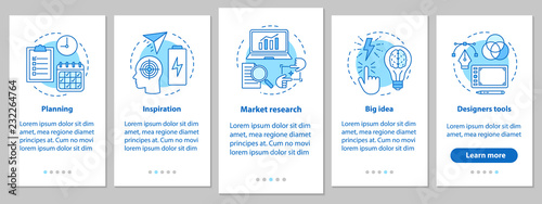 Graphic design development onboarding mobile app page screen wit