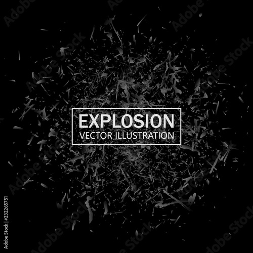 Abstract black explosion. Geometric background. Vector illustration