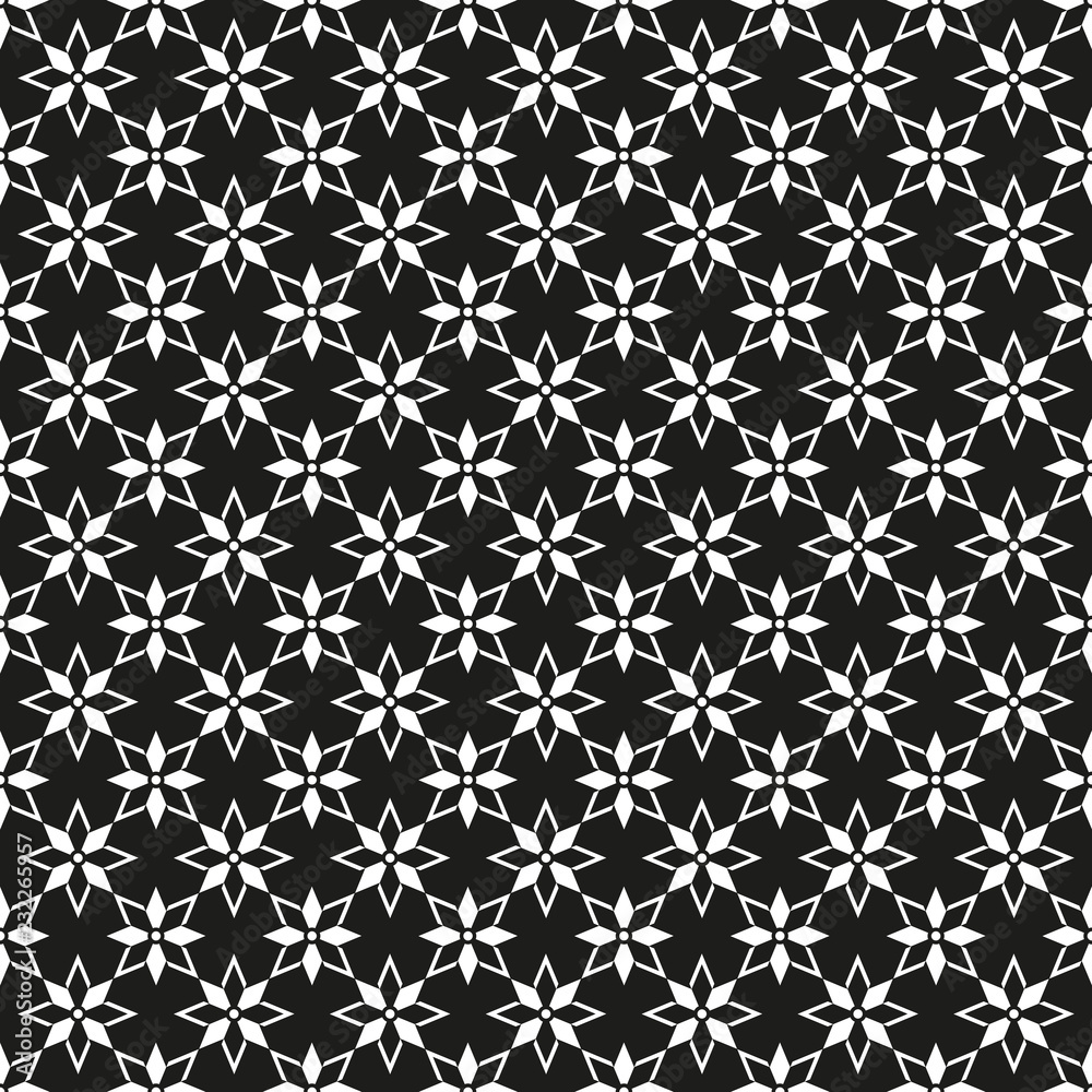 Seamless abstract geometric star flower pattern background. Seamless abstract geometric star flower pattern background.