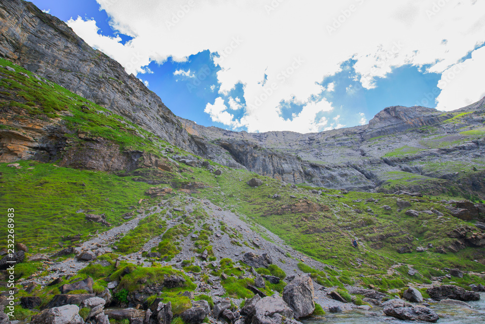 Mountain landscape in Ordesa National Park, Spain.