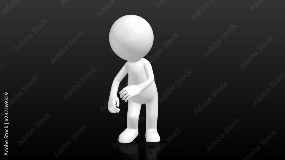 funny 3D Human character dancing the twist funny 3D Human character dancing the twist