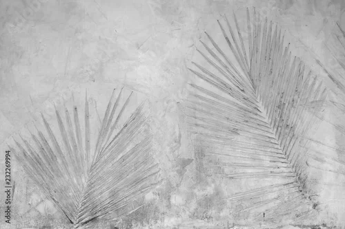 Obraz delikatne liście na szarym tle