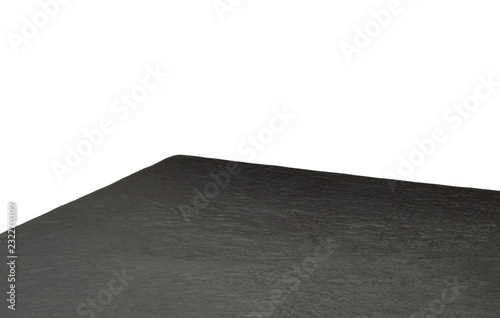 Perspective view of marble or granite table corner on white background including clipping path