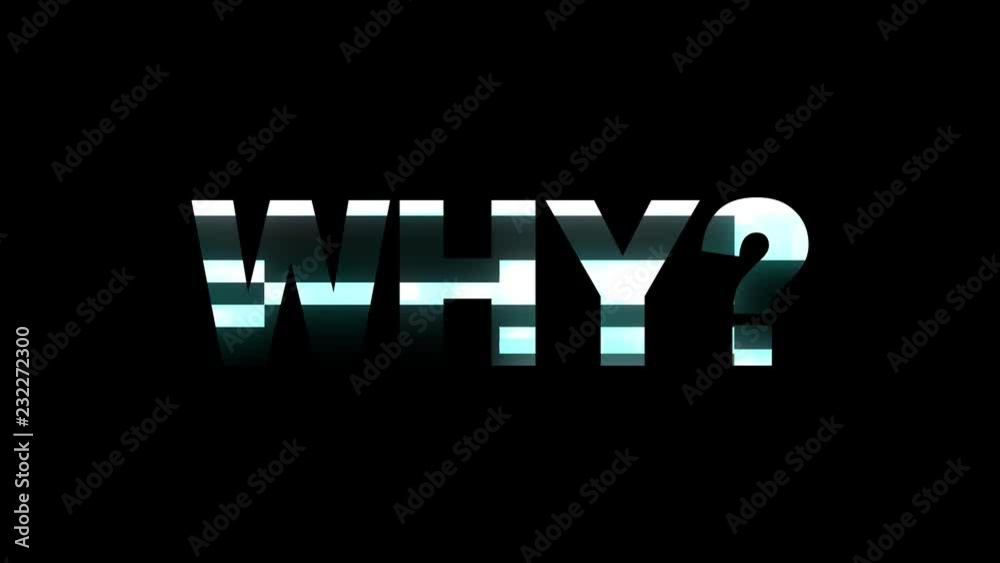 neon glitch WHY text animation background logo seamless loop New quality universal technology motion dynamic animated background colorful joyful video
