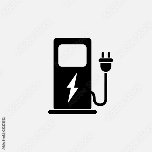 Car charging station icon. Car charging station symbol. Flat design. Stock - Vector illustration.