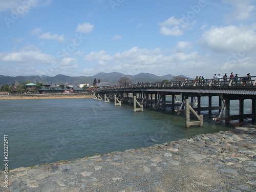 A typical Japanese bridge near Kyoto.