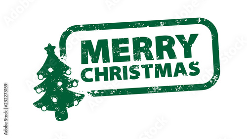 Stempel - Merry Christmas - Christbaum gruen