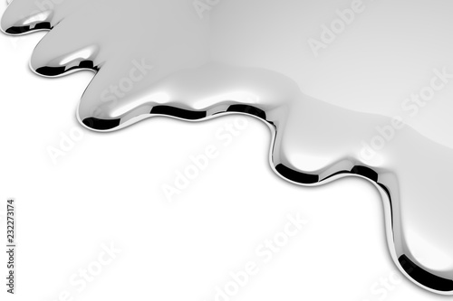 Metal liquid on white diagonal