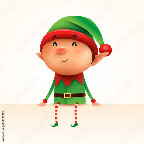 Little elf sits at the edge. Isolated.