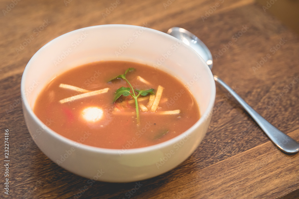 bowl of healthy tomato soup bowl of healthy tomato soup